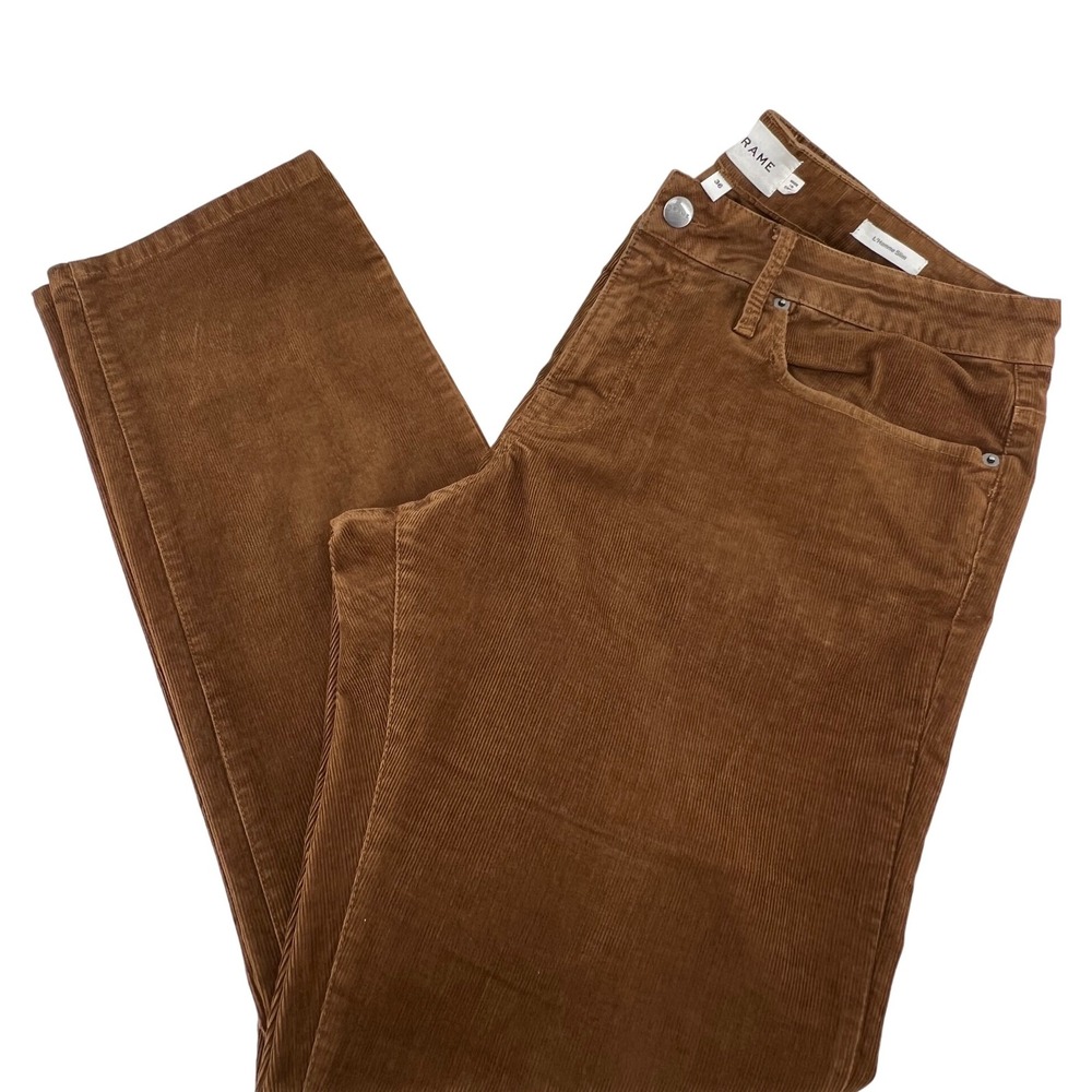 FRAME L'Homme Slim Fit Corduroy Pants Mens Size 36 Brown Casual